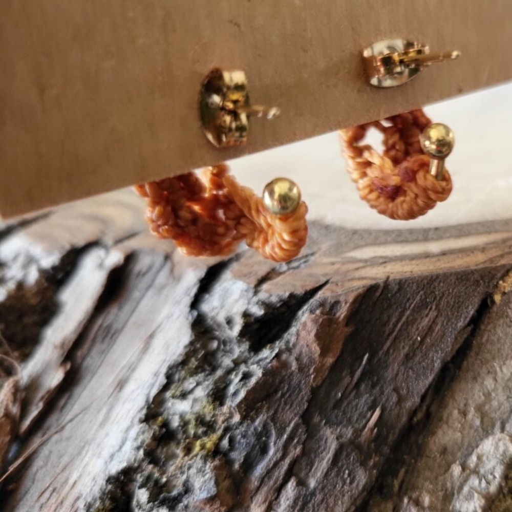 New handmade earrings - Burnt orange - Picture 7 of 8